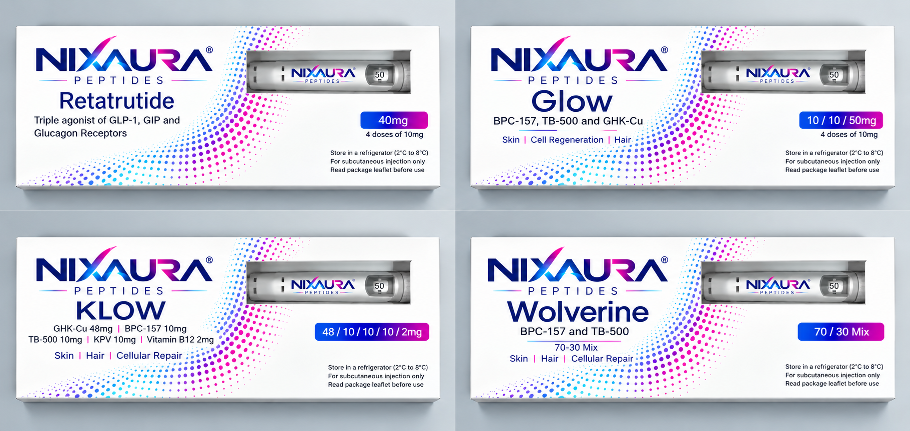 NIXAURA peptide packaging